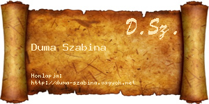 Duma Szabina névjegykártya