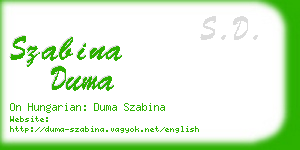 szabina duma business card